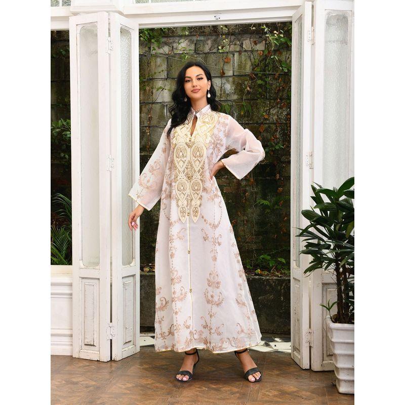 Ближний Восток Дубай Арабский Индонезийский Вечернее Платье Apricot 2XL